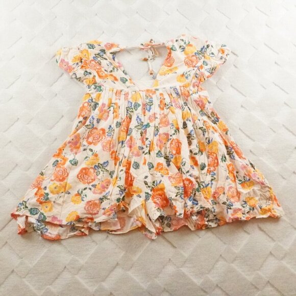 Storia Romper Womens Small Floral Multi Color V-Neck Short Sleeve - Picture 10 of 11
